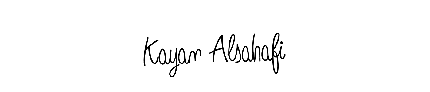 Use a signature maker to create a handwritten signature online. With this signature software, you can design (Angelique-Rose-font-FFP) your own signature for name Kayan Alsahafi. Kayan Alsahafi signature style 5 images and pictures png