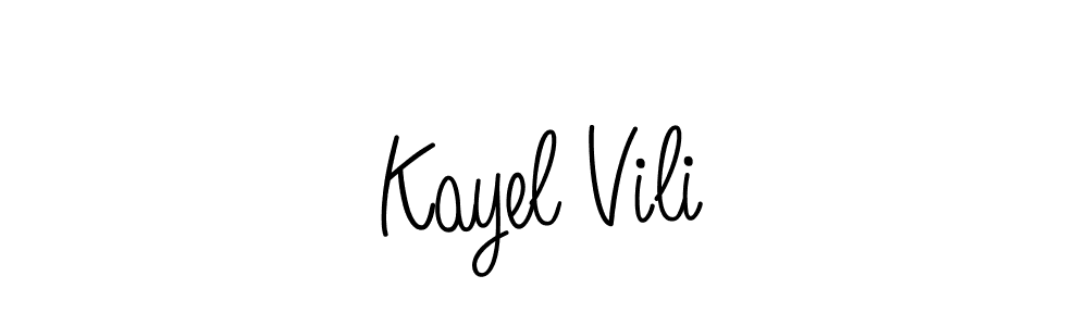 Use a signature maker to create a handwritten signature online. With this signature software, you can design (Angelique-Rose-font-FFP) your own signature for name Kayel Vili. Kayel Vili signature style 5 images and pictures png