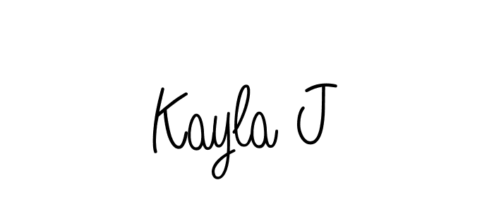 Kayla J stylish signature style. Best Handwritten Sign (Angelique-Rose-font-FFP) for my name. Handwritten Signature Collection Ideas for my name Kayla J. Kayla J signature style 5 images and pictures png