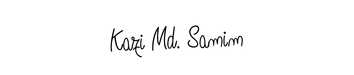 Create a beautiful signature design for name Kazi Md. Samim. With this signature (Angelique-Rose-font-FFP) fonts, you can make a handwritten signature for free. Kazi Md. Samim signature style 5 images and pictures png