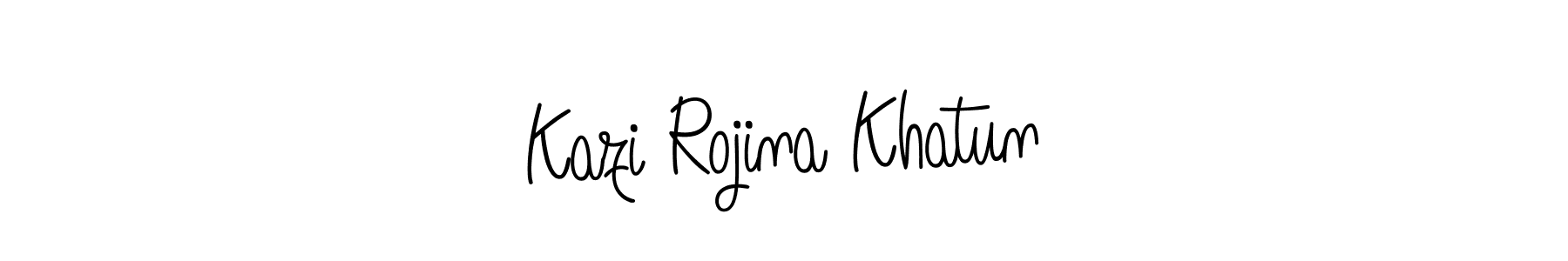 Create a beautiful signature design for name Kazi Rojina Khatun. With this signature (Angelique-Rose-font-FFP) fonts, you can make a handwritten signature for free. Kazi Rojina Khatun signature style 5 images and pictures png