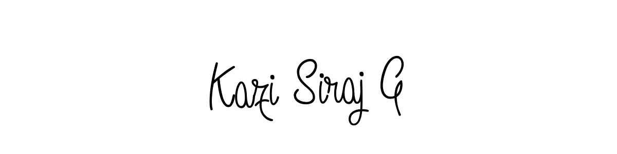 Use a signature maker to create a handwritten signature online. With this signature software, you can design (Angelique-Rose-font-FFP) your own signature for name Kazi Siraj G. Kazi Siraj G signature style 5 images and pictures png