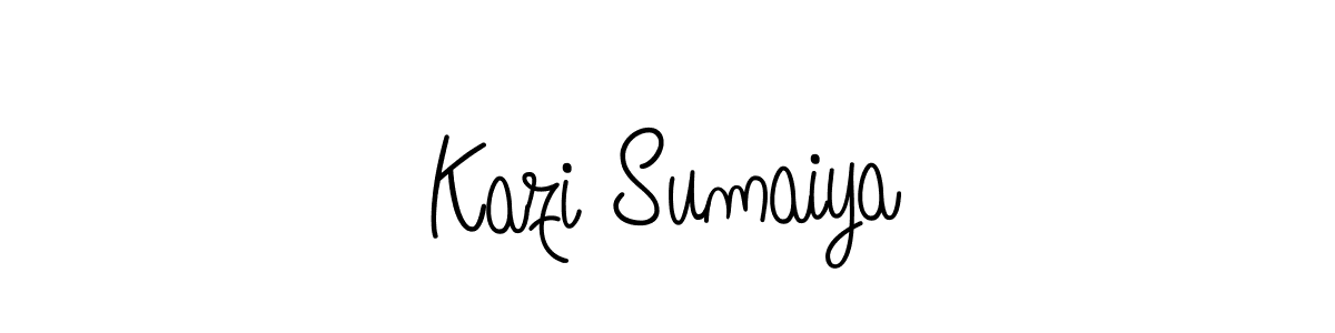 Use a signature maker to create a handwritten signature online. With this signature software, you can design (Angelique-Rose-font-FFP) your own signature for name Kazi Sumaiya. Kazi Sumaiya signature style 5 images and pictures png