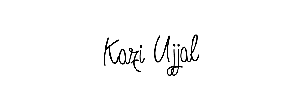 Use a signature maker to create a handwritten signature online. With this signature software, you can design (Angelique-Rose-font-FFP) your own signature for name Kazi Ujjal. Kazi Ujjal signature style 5 images and pictures png