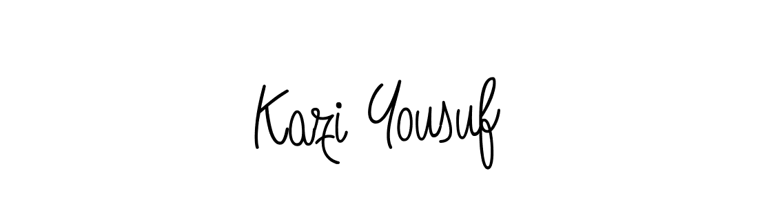 You should practise on your own different ways (Angelique-Rose-font-FFP) to write your name (Kazi Yousuf) in signature. don't let someone else do it for you. Kazi Yousuf signature style 5 images and pictures png