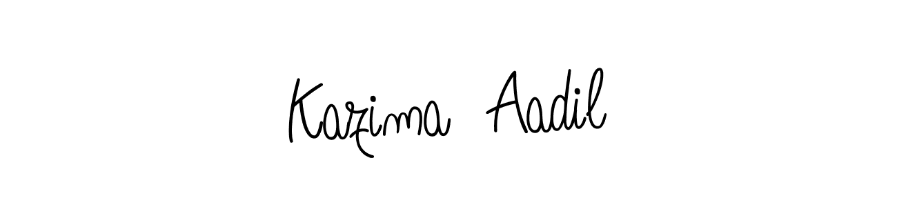 You should practise on your own different ways (Angelique-Rose-font-FFP) to write your name (Kazima  Aadil) in signature. don't let someone else do it for you. Kazima  Aadil signature style 5 images and pictures png