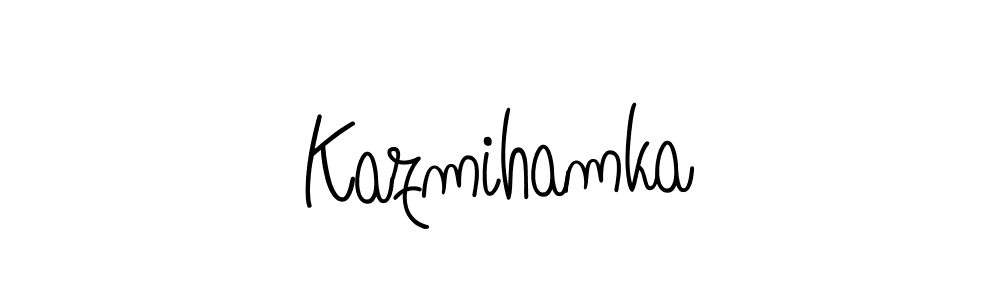 Create a beautiful signature design for name Kazmihamka. With this signature (Angelique-Rose-font-FFP) fonts, you can make a handwritten signature for free. Kazmihamka signature style 5 images and pictures png