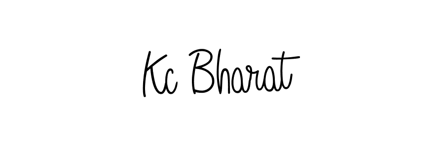 Make a beautiful signature design for name Kc Bharat. With this signature (Angelique-Rose-font-FFP) style, you can create a handwritten signature for free. Kc Bharat signature style 5 images and pictures png