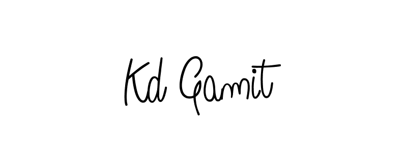 Design your own signature with our free online signature maker. With this signature software, you can create a handwritten (Angelique-Rose-font-FFP) signature for name Kd Gamit. Kd Gamit signature style 5 images and pictures png