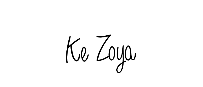 How to make Ke Zoya signature? Angelique-Rose-font-FFP is a professional autograph style. Create handwritten signature for Ke Zoya name. Ke Zoya signature style 5 images and pictures png