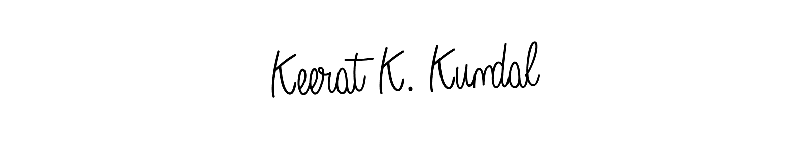 Keerat K. Kundal stylish signature style. Best Handwritten Sign (Angelique-Rose-font-FFP) for my name. Handwritten Signature Collection Ideas for my name Keerat K. Kundal. Keerat K. Kundal signature style 5 images and pictures png