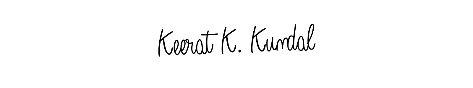 Keerat K. Kundal stylish signature style. Best Handwritten Sign (Angelique-Rose-font-FFP) for my name. Handwritten Signature Collection Ideas for my name Keerat K. Kundal. Keerat K. Kundal signature style 5 images and pictures png