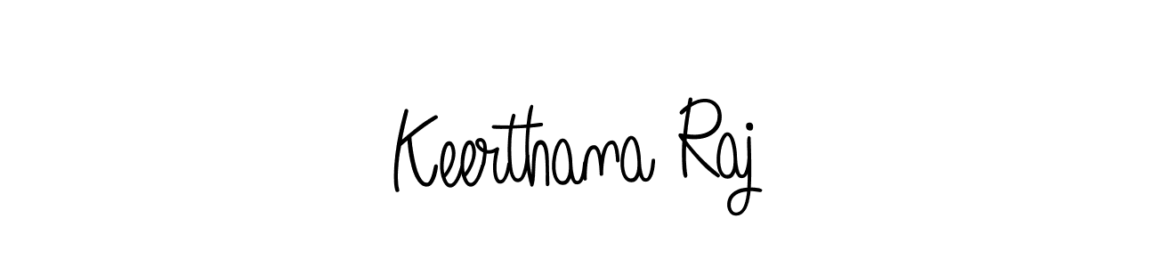 Use a signature maker to create a handwritten signature online. With this signature software, you can design (Angelique-Rose-font-FFP) your own signature for name Keerthana Raj. Keerthana Raj signature style 5 images and pictures png