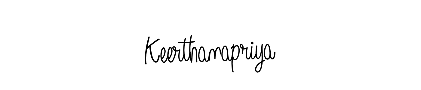 Create a beautiful signature design for name Keerthanapriya. With this signature (Angelique-Rose-font-FFP) fonts, you can make a handwritten signature for free. Keerthanapriya signature style 5 images and pictures png