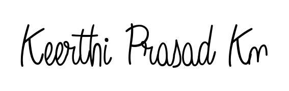 The Angelique-Rose-font-FFP typeface gives name Keerthi Prasad Kn a refined look. Suitable for certificates, diplomas, and official verification. Keerthi Prasad Kn signature style 5 images and pictures png