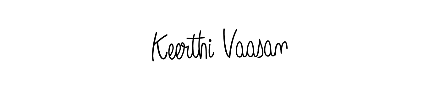 Make a beautiful signature design for name Keerthi Vaasan. With this signature (Angelique-Rose-font-FFP) style, you can create a handwritten signature for free. Keerthi Vaasan signature style 5 images and pictures png
