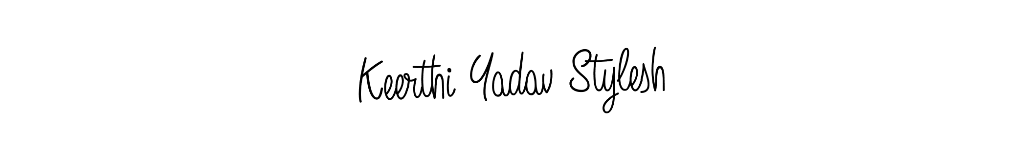 Use a signature maker to create a handwritten signature online. With this signature software, you can design (Angelique-Rose-font-FFP) your own signature for name Keerthi Yadav Stylesh. Keerthi Yadav Stylesh signature style 5 images and pictures png