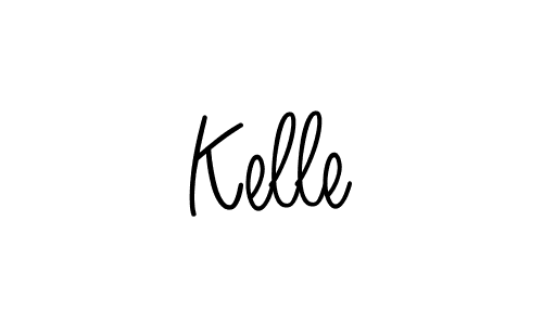 Make a beautiful signature design for name Kelle. With this signature (Angelique-Rose-font-FFP) style, you can create a handwritten signature for free. Kelle signature style 5 images and pictures png