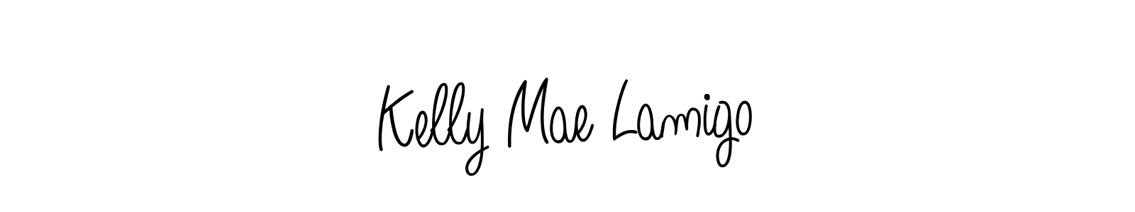 Make a beautiful signature design for name Kelly Mae Lamigo. With this signature (Angelique-Rose-font-FFP) style, you can create a handwritten signature for free. Kelly Mae Lamigo signature style 5 images and pictures png