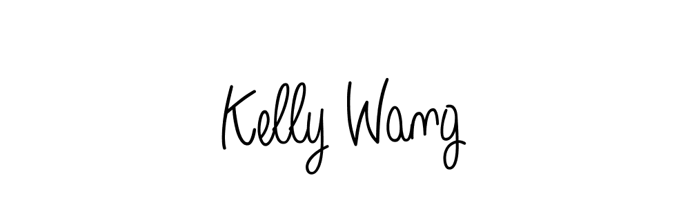 You should practise on your own different ways (Angelique-Rose-font-FFP) to write your name (Kelly Wang) in signature. don't let someone else do it for you. Kelly Wang signature style 5 images and pictures png