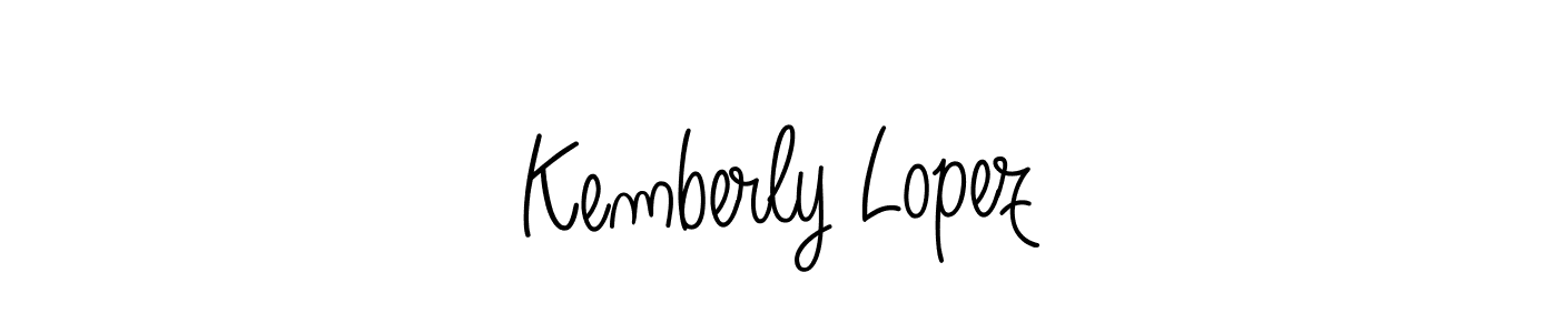 Make a beautiful signature design for name Kemberly Lopez. With this signature (Angelique-Rose-font-FFP) style, you can create a handwritten signature for free. Kemberly Lopez signature style 5 images and pictures png