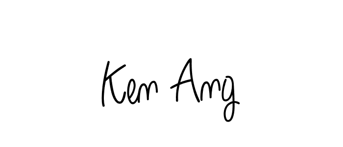 Use a signature maker to create a handwritten signature online. With this signature software, you can design (Angelique-Rose-font-FFP) your own signature for name Ken Ang. Ken Ang signature style 5 images and pictures png