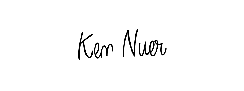 You should practise on your own different ways (Angelique-Rose-font-FFP) to write your name (Ken Nuer) in signature. don't let someone else do it for you. Ken Nuer signature style 5 images and pictures png