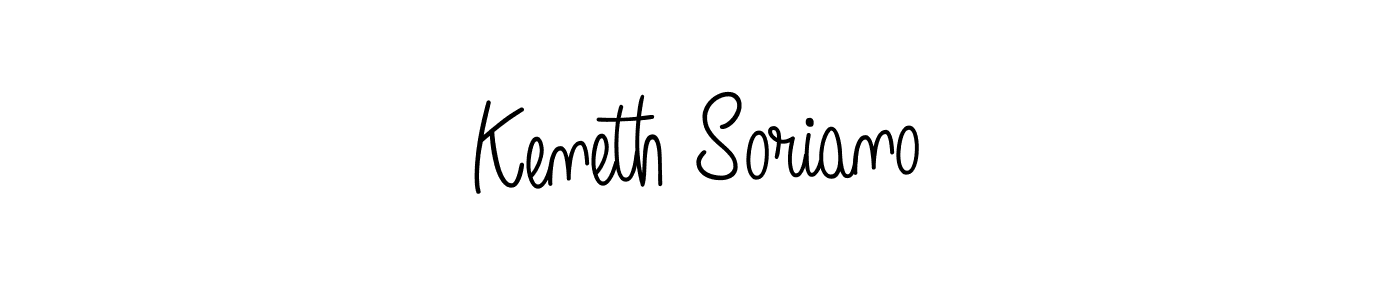 How to make Keneth Soriano name signature. Use Angelique-Rose-font-FFP style for creating short signs online. This is the latest handwritten sign. Keneth Soriano signature style 5 images and pictures png