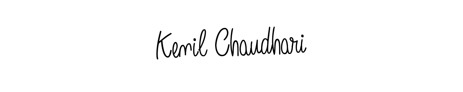 The best way (Angelique-Rose-font-FFP) to make a short signature is to pick only two or three words in your name. The name Kenil Chaudhari include a total of six letters. For converting this name. Kenil Chaudhari signature style 5 images and pictures png