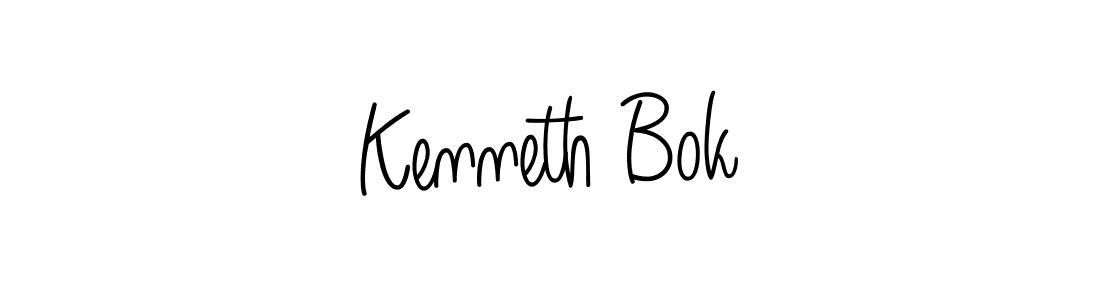 You should practise on your own different ways (Angelique-Rose-font-FFP) to write your name (Kenneth Bok) in signature. don't let someone else do it for you. Kenneth Bok signature style 5 images and pictures png