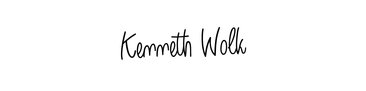 How to Draw Kenneth Wolk signature style? Angelique-Rose-font-FFP is a latest design signature styles for name Kenneth Wolk. Kenneth Wolk signature style 5 images and pictures png
