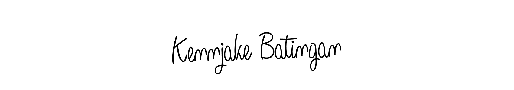 Use a signature maker to create a handwritten signature online. With this signature software, you can design (Angelique-Rose-font-FFP) your own signature for name Kennjake Batingan. Kennjake Batingan signature style 5 images and pictures png