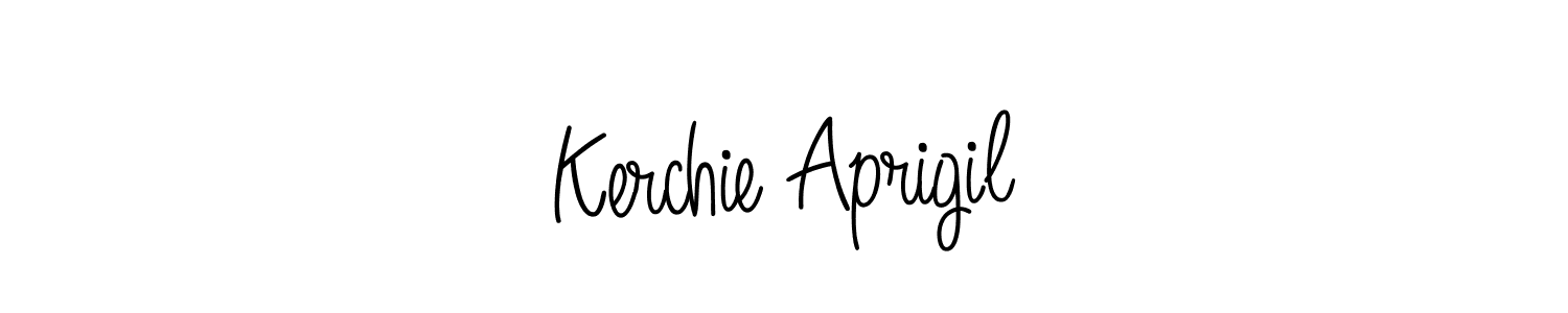 Create a beautiful signature design for name Kerchie Aprigil. With this signature (Angelique-Rose-font-FFP) fonts, you can make a handwritten signature for free. Kerchie Aprigil signature style 5 images and pictures png