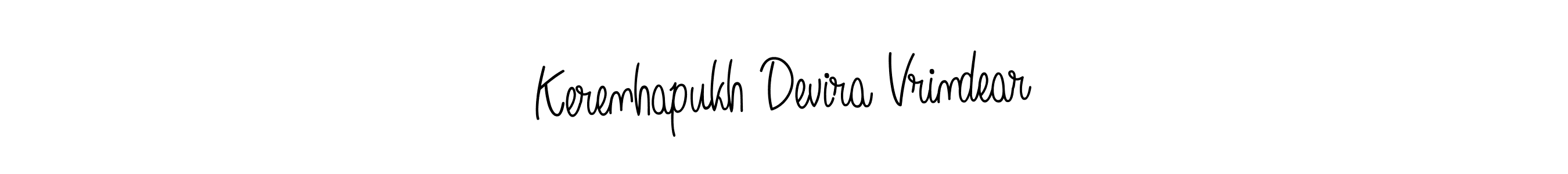 Make a beautiful signature design for name Kerenhapukh Devira Vrindear. With this signature (Angelique-Rose-font-FFP) style, you can create a handwritten signature for free. Kerenhapukh Devira Vrindear signature style 5 images and pictures png