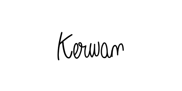 Make a beautiful signature design for name Kerwan. With this signature (Angelique-Rose-font-FFP) style, you can create a handwritten signature for free. Kerwan signature style 5 images and pictures png