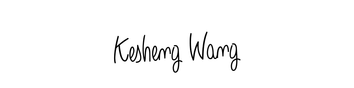 Make a beautiful signature design for name Kesheng Wang. With this signature (Angelique-Rose-font-FFP) style, you can create a handwritten signature for free. Kesheng Wang signature style 5 images and pictures png