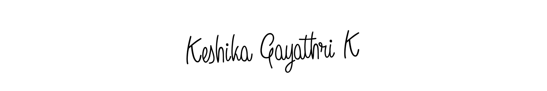 Also we have Keshika Gayathri K name is the best signature style. Create professional handwritten signature collection using Angelique-Rose-font-FFP autograph style. Keshika Gayathri K signature style 5 images and pictures png