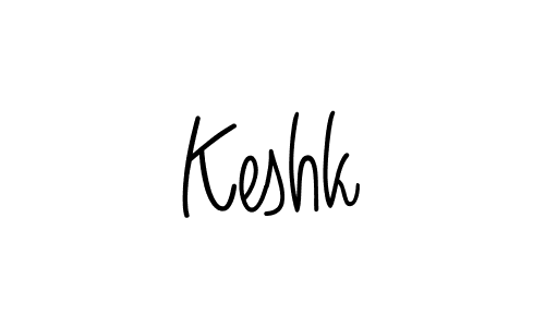 Use a signature maker to create a handwritten signature online. With this signature software, you can design (Angelique-Rose-font-FFP) your own signature for name Keshk. Keshk signature style 5 images and pictures png