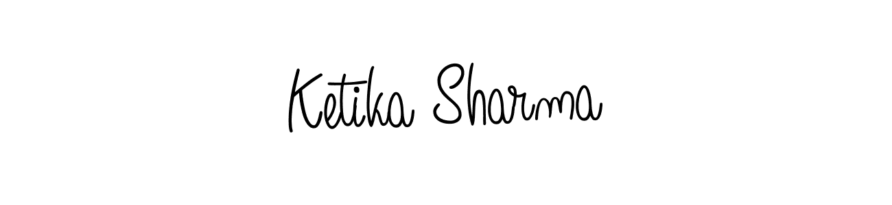 The best way (Angelique-Rose-font-FFP) to make a short signature is to pick only two or three words in your name. The name Ketika Sharma include a total of six letters. For converting this name. Ketika Sharma signature style 5 images and pictures png