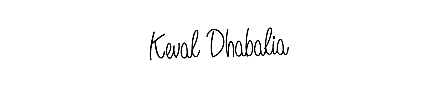 Use a signature maker to create a handwritten signature online. With this signature software, you can design (Angelique-Rose-font-FFP) your own signature for name Keval Dhabalia. Keval Dhabalia signature style 5 images and pictures png