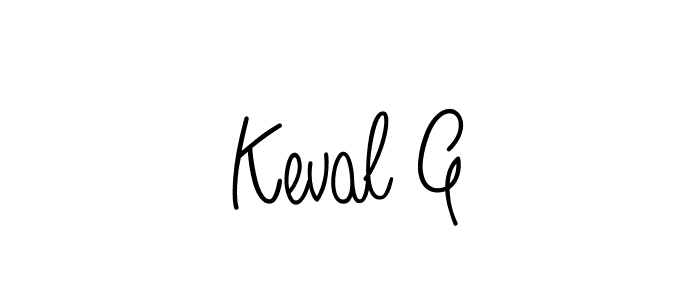 Use a signature maker to create a handwritten signature online. With this signature software, you can design (Angelique-Rose-font-FFP) your own signature for name Keval G. Keval G signature style 5 images and pictures png