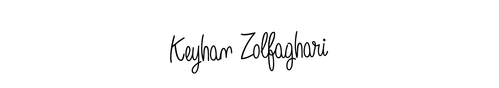 Make a beautiful signature design for name Keyhan Zolfaghari. With this signature (Angelique-Rose-font-FFP) style, you can create a handwritten signature for free. Keyhan Zolfaghari signature style 5 images and pictures png