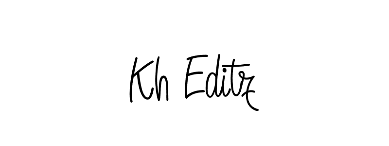Kh Editz stylish signature style. Best Handwritten Sign (Angelique-Rose-font-FFP) for my name. Handwritten Signature Collection Ideas for my name Kh Editz. Kh Editz signature style 5 images and pictures png