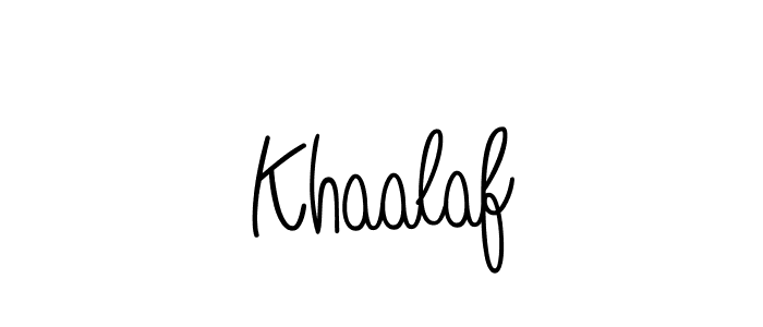 Create a beautiful signature design for name Khaalaf. With this signature (Angelique-Rose-font-FFP) fonts, you can make a handwritten signature for free. Khaalaf signature style 5 images and pictures png