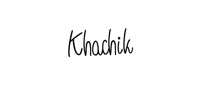 Create a beautiful signature design for name Khachik. With this signature (Angelique-Rose-font-FFP) fonts, you can make a handwritten signature for free. Khachik signature style 5 images and pictures png