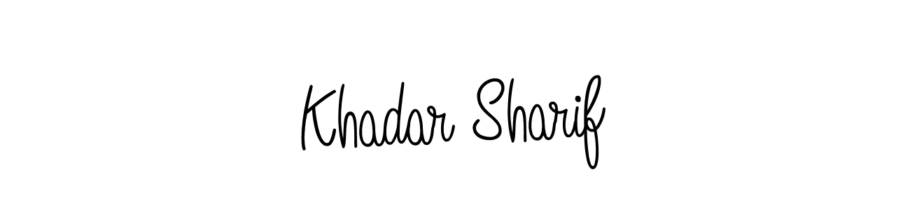 The best way (Angelique-Rose-font-FFP) to make a short signature is to pick only two or three words in your name. The name Khadar Sharif include a total of six letters. For converting this name. Khadar Sharif signature style 5 images and pictures png