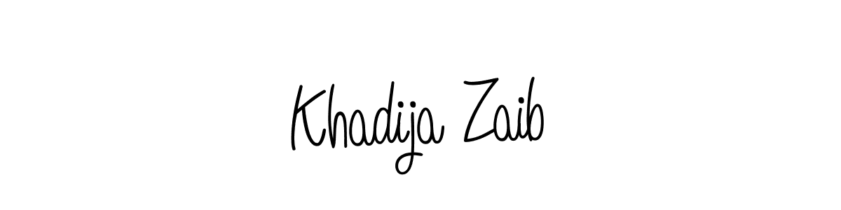 Khadija Zaib stylish signature style. Best Handwritten Sign (Angelique-Rose-font-FFP) for my name. Handwritten Signature Collection Ideas for my name Khadija Zaib. Khadija Zaib signature style 5 images and pictures png