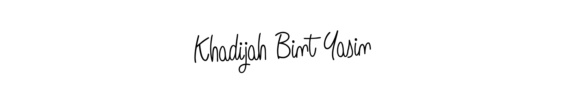 How to make Khadijah Bint Yasin name signature. Use Angelique-Rose-font-FFP style for creating short signs online. This is the latest handwritten sign. Khadijah Bint Yasin signature style 5 images and pictures png