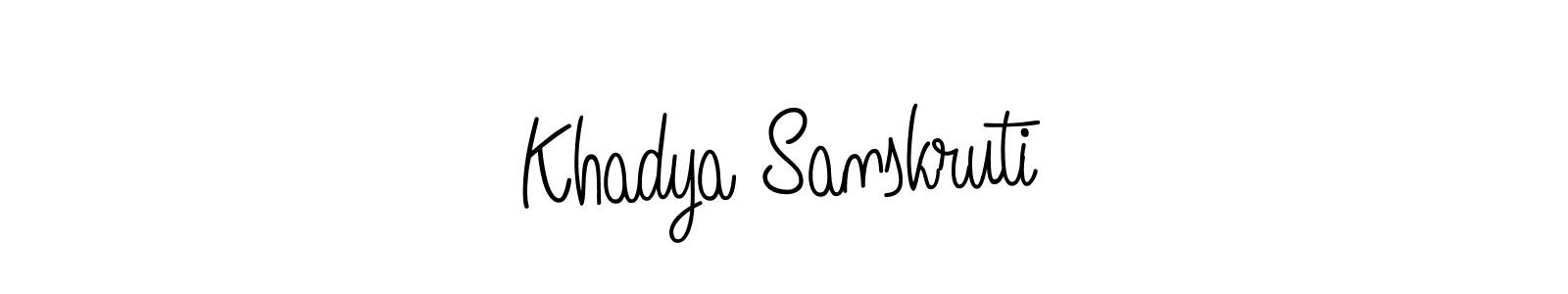 Design your own signature with our free online signature maker. With this signature software, you can create a handwritten (Angelique-Rose-font-FFP) signature for name Khadya Sanskruti. Khadya Sanskruti signature style 5 images and pictures png