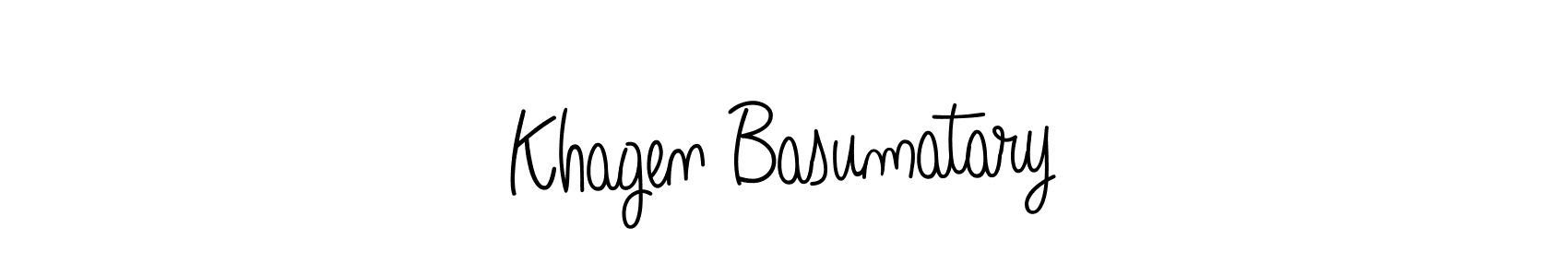 You should practise on your own different ways (Angelique-Rose-font-FFP) to write your name (Khagen Basumatary) in signature. don't let someone else do it for you. Khagen Basumatary signature style 5 images and pictures png